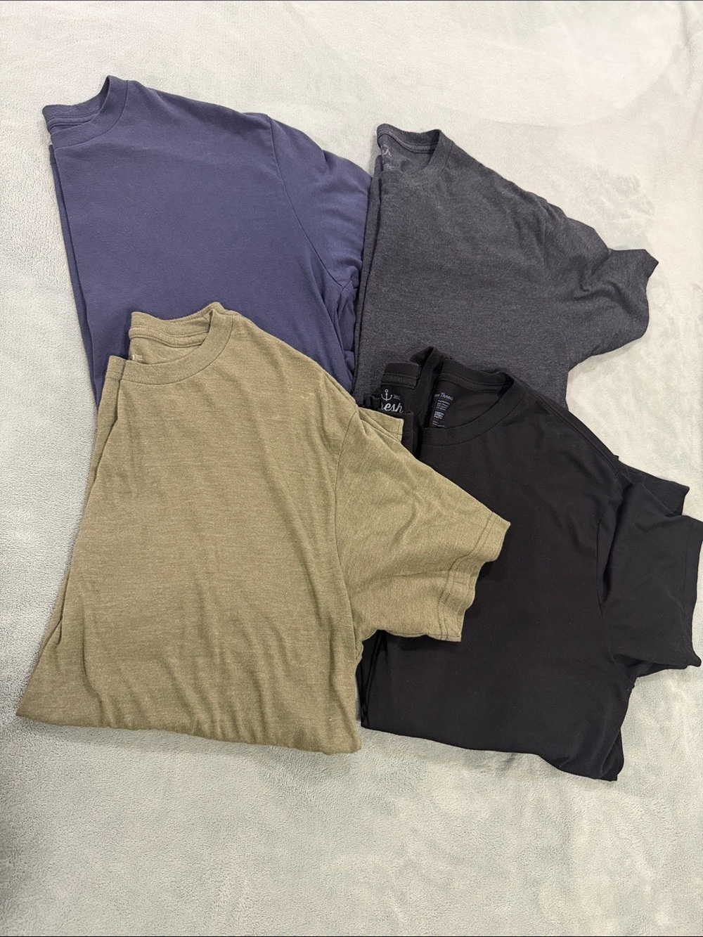 Men's Crew Neck T-Shirt - Black, Olive, Charcoal & Blue